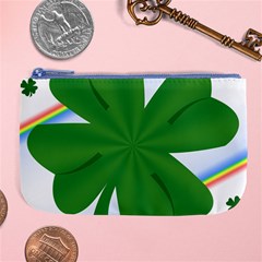 Shamrock Clover Saint Patrick Leaves Large Coin Purse