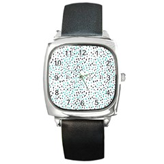 Seamless Texture Fill Polka Dots Square Metal Watch