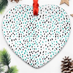 Seamless Texture Fill Polka Dots Heart Ornament (two Sides)