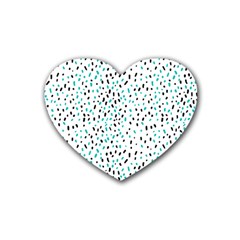 Seamless Texture Fill Polka Dots Rubber Coaster (heart) 