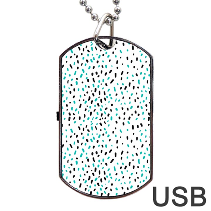 Seamless Texture Fill Polka Dots Dog Tag USB Flash (One Side)