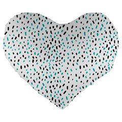 Seamless Texture Fill Polka Dots Large 19  Premium Heart Shape Cushions by HermanTelo