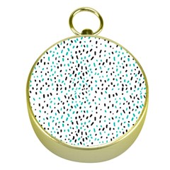 Seamless Texture Fill Polka Dots Gold Compasses