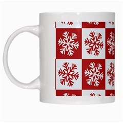 Snowflake Red White White Mugs by HermanTelo