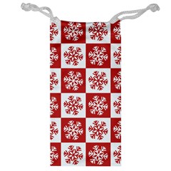 Snowflake Red White Jewelry Bag