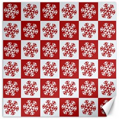 Snowflake Red White Canvas 12  X 12 