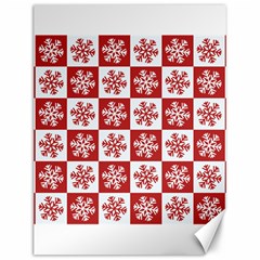 Snowflake Red White Canvas 12  X 16 