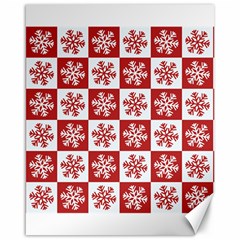 Snowflake Red White Canvas 16  X 20  by HermanTelo