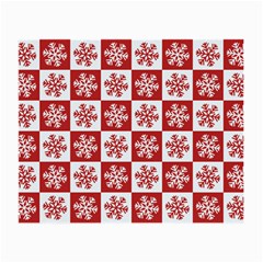 Snowflake Red White Small Glasses Cloth (2 Sides)