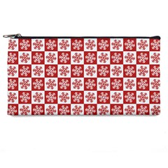 Snowflake Red White Pencil Cases by HermanTelo