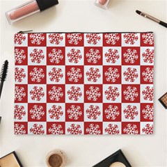 Snowflake Red White Cosmetic Bag (xl)