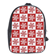 Snowflake Red White School Bag (large)