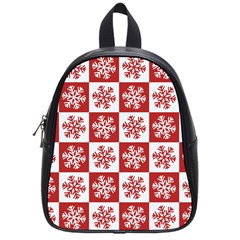 Snowflake Red White School Bag (small)