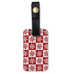 Snowflake Red White Luggage Tag (one Side)