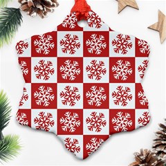 Snowflake Red White Ornament (snowflake)