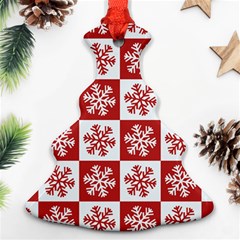 Snowflake Red White Ornament (christmas Tree) 