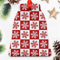 Snowflake Red White Ornament (bell)