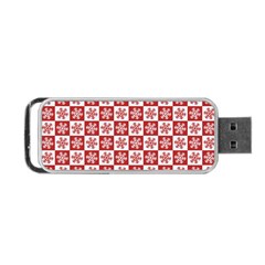 Snowflake Red White Portable Usb Flash (two Sides)