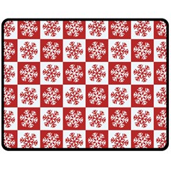 Snowflake Red White Double Sided Fleece Blanket (medium) 