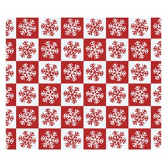 Snowflake Red White Double Sided Flano Blanket (small) 