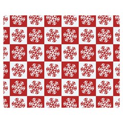 Snowflake Red White Double Sided Flano Blanket (medium) 