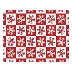 Snowflake Red White Double Sided Flano Blanket (large) 