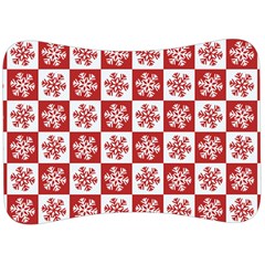 Snowflake Red White Velour Seat Head Rest Cushion by HermanTelo