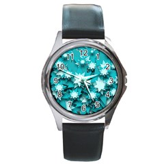 Stars Christmas Ice 3d Round Metal Watch by HermanTelo