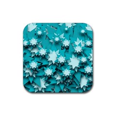 Stars Christmas Ice 3d Rubber Coaster (square)  by HermanTelo