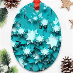 Stars Christmas Ice 3d Oval Ornament (two Sides)