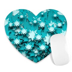 Stars Christmas Ice 3d Heart Mousepads by HermanTelo