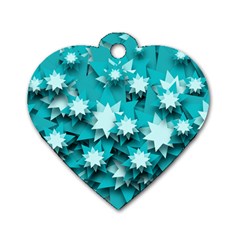 Stars Christmas Ice 3d Dog Tag Heart (two Sides)