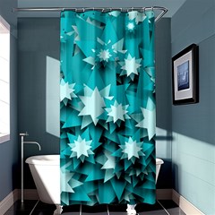 Stars Christmas Ice 3d Shower Curtain 36  X 72  (stall)  by HermanTelo