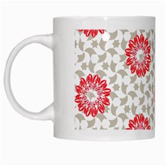 Stamping Pattern Red White Mugs by HermanTelo