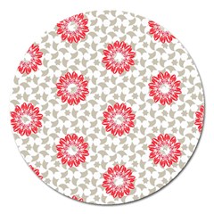 Stamping Pattern Red Magnet 5  (round)