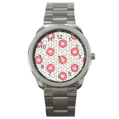 Stamping Pattern Red Sport Metal Watch