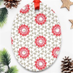 Stamping Pattern Red Oval Ornament (two Sides)