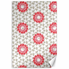 Stamping Pattern Red Canvas 24  X 36  by HermanTelo