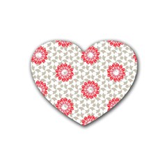 Stamping Pattern Red Heart Coaster (4 Pack)  by HermanTelo