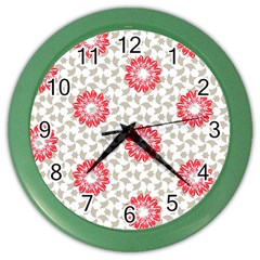 Stamping Pattern Red Color Wall Clock by HermanTelo