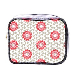 Stamping Pattern Red Mini Toiletries Bag (one Side) by HermanTelo