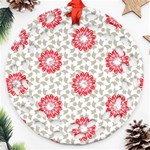 Stamping Pattern Red Round Filigree Ornament (Two Sides) Front