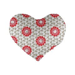 Stamping Pattern Red Standard 16  Premium Heart Shape Cushions