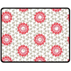 Stamping Pattern Red Double Sided Fleece Blanket (medium)  by HermanTelo