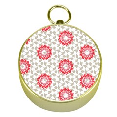 Stamping Pattern Red Gold Compasses