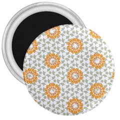 Stamping Pattern Yellow 3  Magnets