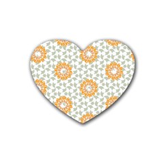 Stamping Pattern Yellow Rubber Coaster (heart)  by HermanTelo