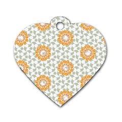 Stamping Pattern Yellow Dog Tag Heart (two Sides)