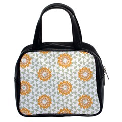 Stamping Pattern Yellow Classic Handbag (two Sides)