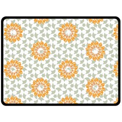 Stamping Pattern Yellow Fleece Blanket (large) 